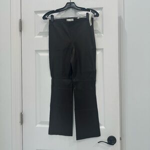 VINCE Women's Leather Pants Brown  Stretch  Cropped Flare Leggings Size S